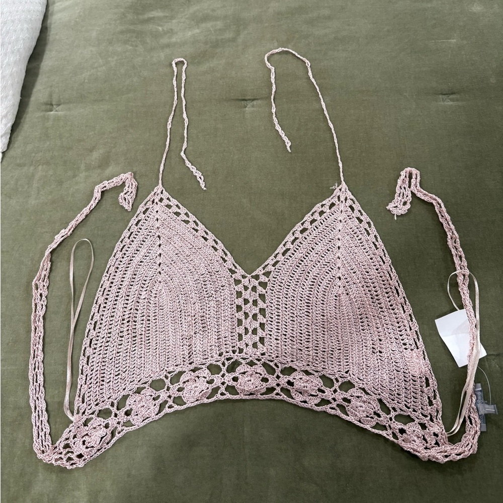 Charlotte Russe Crochet Top Bralette/Knit Bra Bikini. Size M/L